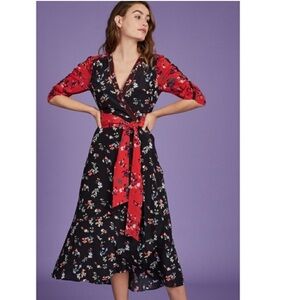 Tanya Taylor Blair Floral Silk Wrap Dress